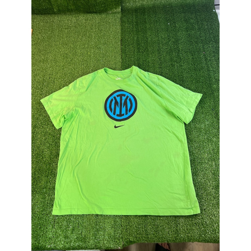 Nike Inter Milan‎ Lime Green Graphic T-Shirt Mens XL CZ5643-394 Soccer Tee